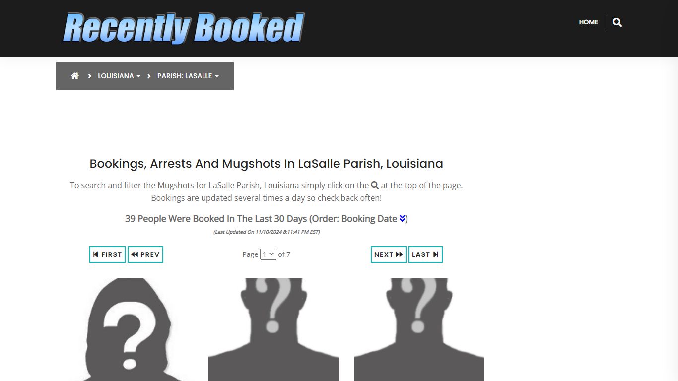 Bookings, Arrests and Mugshots in LaSalle Parish, Louisiana