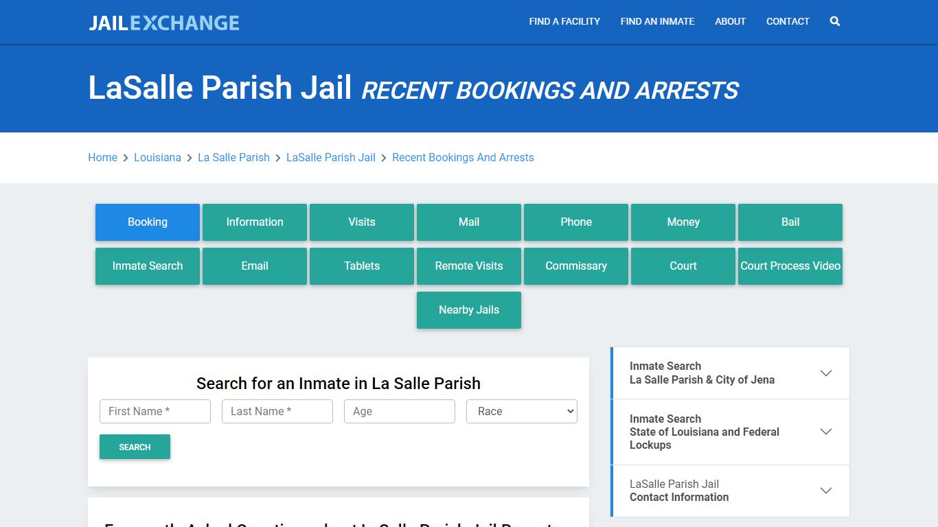 LaSalle Parish Jail Recent Bookings And Arrests - Jail Exchange